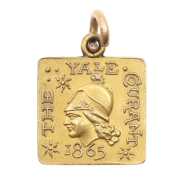 SAMUEL M. HARRINGTON 1906 YALE COURANT 9K GOLD PENDANT