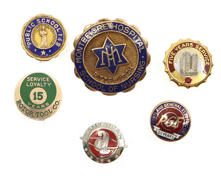 10K GOLD EMPLOYEE SERVICE BADGE PINS