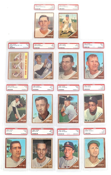 1962 TOPPS BASEBALL CARDS PSA GRADED