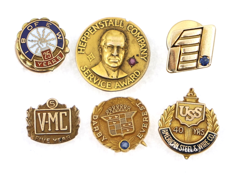 10K & 14K GOLD EMPLOYEE SERVICE BADGE PINS