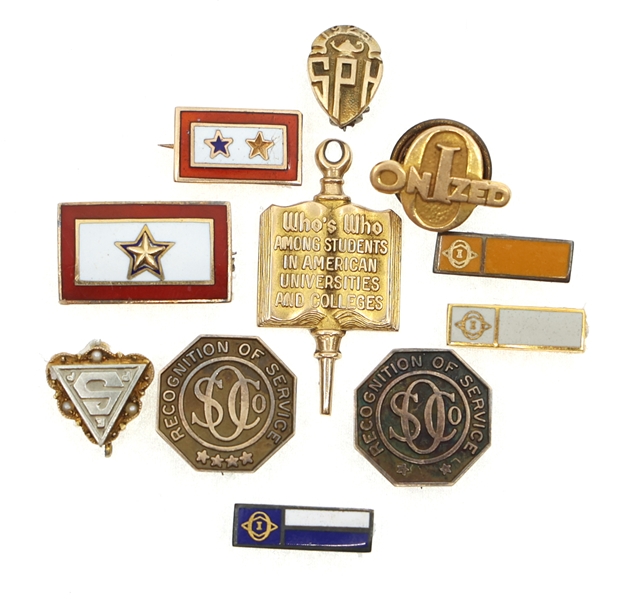 10K GOLD MILITARY & CIVILIAN BADGE PINS