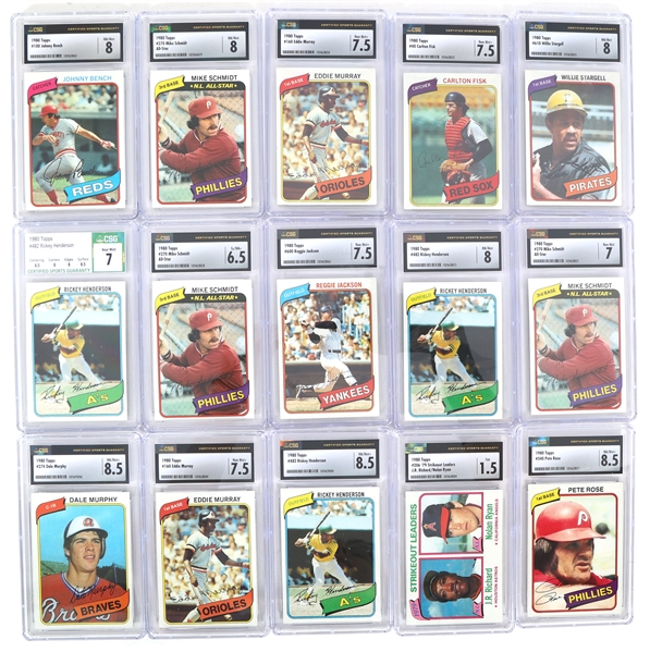 1980 TOPPS BASEBALL CARDS CSG GRADED
