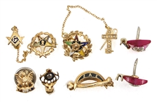 10K GOLD FRATERNAL SOCIETY LAPEL PINS
