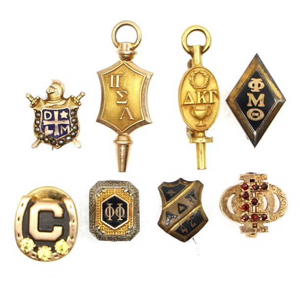 10K GOLD FRATERNAL & SORORITY BADGE PINS