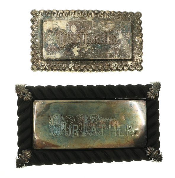 OUR DARLING & OUR FATHER CASKET PLATES