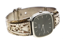 SEIKO WRISTWATCH WITH MEXICAN STERLING SILVER CUFF