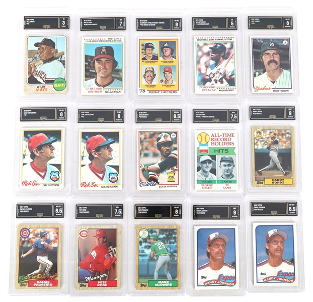 1968-1989 TOPPS BASEBALL CARDS GMA GRADED