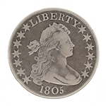 1805 US SILVER DRAPED BUST 50C HALF DOLLAR COIN
