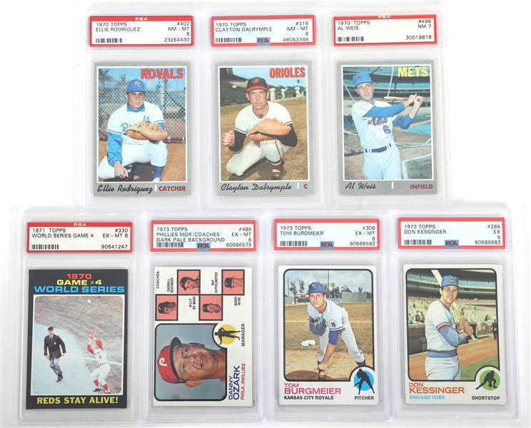 1970-1973 TOPPS BASEBALL CARDS PSA GRADED EX TO NM-MT 