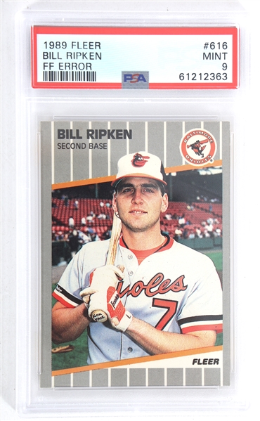 1989 FLEER BILL RIPKEN FF ERROR BASEBALL CARD PSA MINT