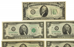 US $10 & SEQUENTIAL $2 FEDERAL RESERVE NOTES 