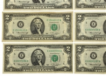 US $10 & SEQUENTIAL $2 FEDERAL RESERVE NOTES 