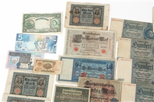 WWI GERMAN REICHSMARK & WORLD CURRENCY NOTES