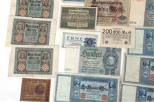 WWI GERMAN REICHSMARK & WORLD CURRENCY NOTES