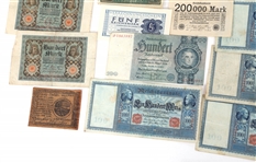 WWI GERMAN REICHSMARK & WORLD CURRENCY NOTES