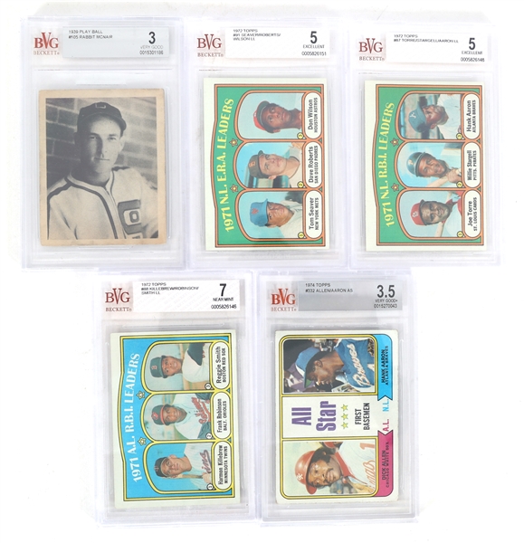 1939-1974 BASEBALL CARDS BECKETT GRADED