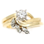 LADIES 14K YELLOW GOLD 0.40 CTW DIAMOND WEDDING SET