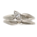 14K WHITE GOLD 0.25 CT MARQUISE DIAMOND WEDDING SET