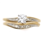 14K TWO-TONE GOLD & 0.40 CTW DIAMOND WEDDING SET