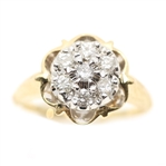 LADIES 14K YELLOW GOLD 0.42 CTW DIAMOND COCKTAIL RING