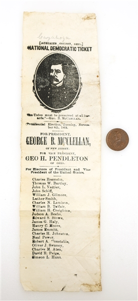 1864 OHIO GEORGE B. MCCLELLAN ELECTION TICKET & TOKEN