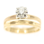 14K YELLOW GOLD 0.25 CT DIAMOND SOLITAIRE WEDDING SET 