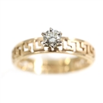 14K YELLOW GOLD 0.25 CT ROUND DIAMOND SOLITAIRE RING