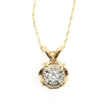 14K YELLOW GOLD 0.20 CTW DIAMOND PENDANT WITH CHAIN