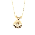14K YELLOW GOLD 0.20 CTW DIAMOND PENDANT WITH CHAIN