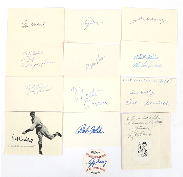 MAJOR LEAGUE BASEBALL HOF AUTOGRAPH INDEX CARDS