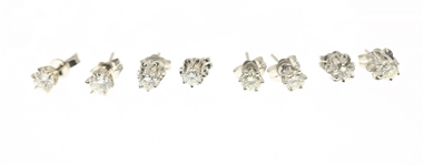 14K WHITE GOLD 0.22--0.50CTW DIAMOND SOLITAIRE EARRINGS