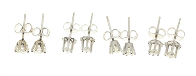 14K WHITE GOLD 0.22--0.50CTW DIAMOND SOLITAIRE EARRINGS