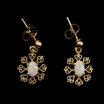 14K YELLOW GOLD OPAL PENDANT & EARRINGS