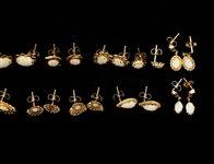 14K YELLOW GOLD OPAL EARRINGS