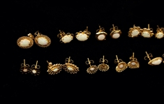 14K YELLOW GOLD OPAL EARRINGS