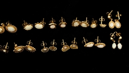 14K YELLOW GOLD OPAL EARRINGS