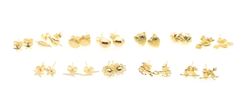 14K YELLOW GOLD NOVELTY STUD EARRINGS
