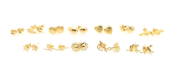14K YELLOW GOLD NOVELTY STUD EARRINGS