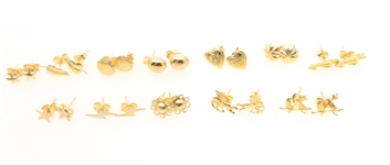 14K YELLOW GOLD NOVELTY STUD EARRINGS