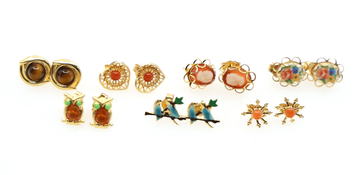14K YELLOW GOLD FASHION STUD EARRINGS