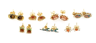 14K YELLOW GOLD FASHION STUD EARRINGS