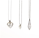 14K WHITE GOLD DIAMOND PENDANTS WITH CHAINS
