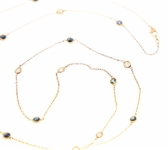 18K GOLD 2.1CTW DIAMOND & SAPPHIRE BY THE YARD NECKLACE