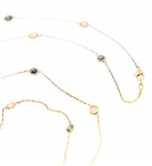18K GOLD 2.1CTW DIAMOND & SAPPHIRE BY THE YARD NECKLACE