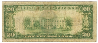 1928 US $20 GOLD CERTIFICATE NOTE Fr.2402