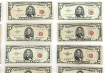 1928-1963 US $5 RED SEAL BANK NOTES