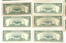 1928-1963 US $5 RED SEAL BANK NOTES