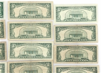 1928-1963 US $5 RED SEAL BANK NOTES