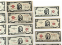 1928-1963 US $2 RED SEAL BANK NOTES 
