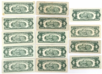1928-1963 US $2 RED SEAL BANK NOTES 